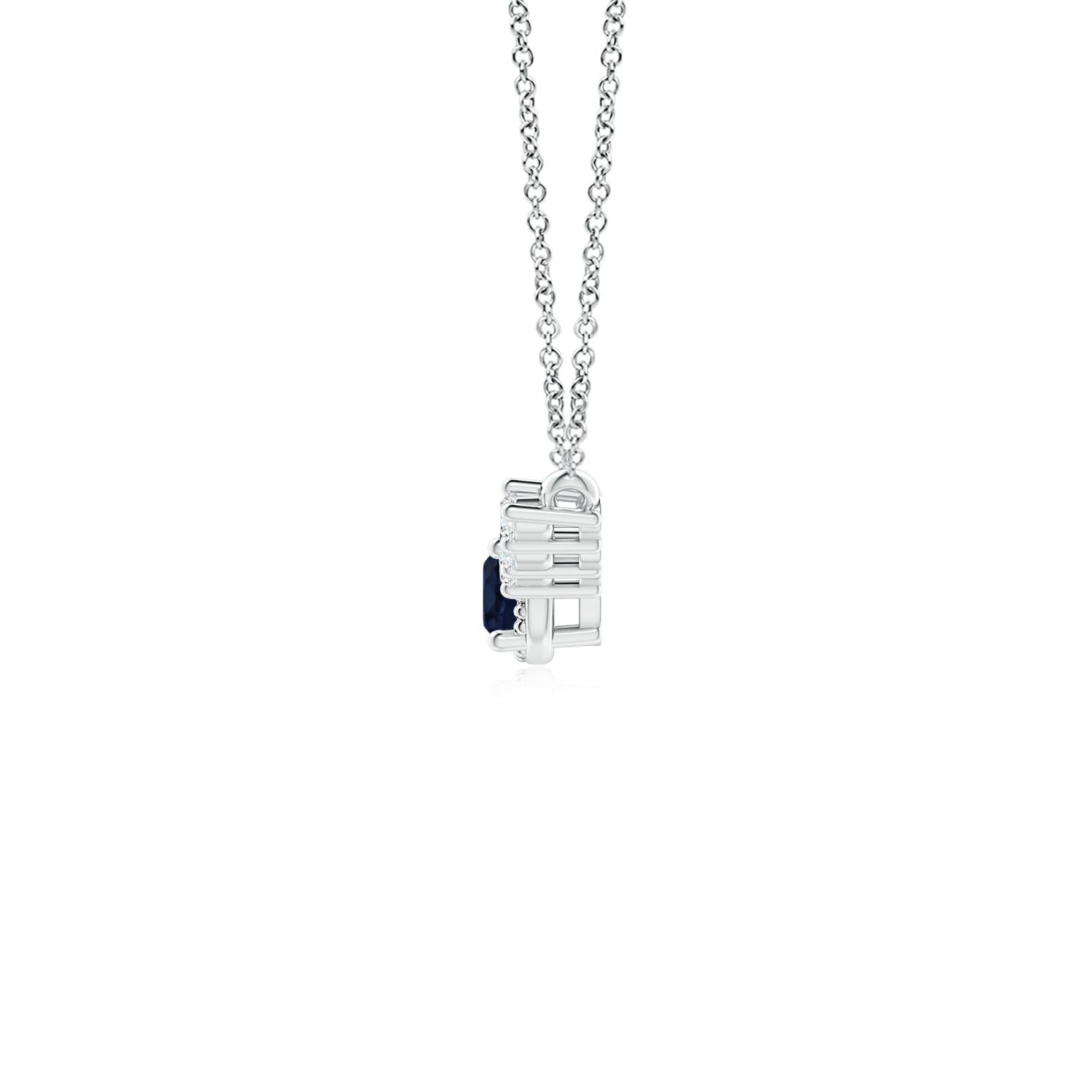 A - Blue Sapphire / 0.33 CT / 14 KT White Gold