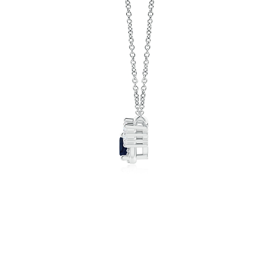 3.5mm A Vintage Inspired Sapphire and Diamond Curved Bar Pendant in White Gold side 199