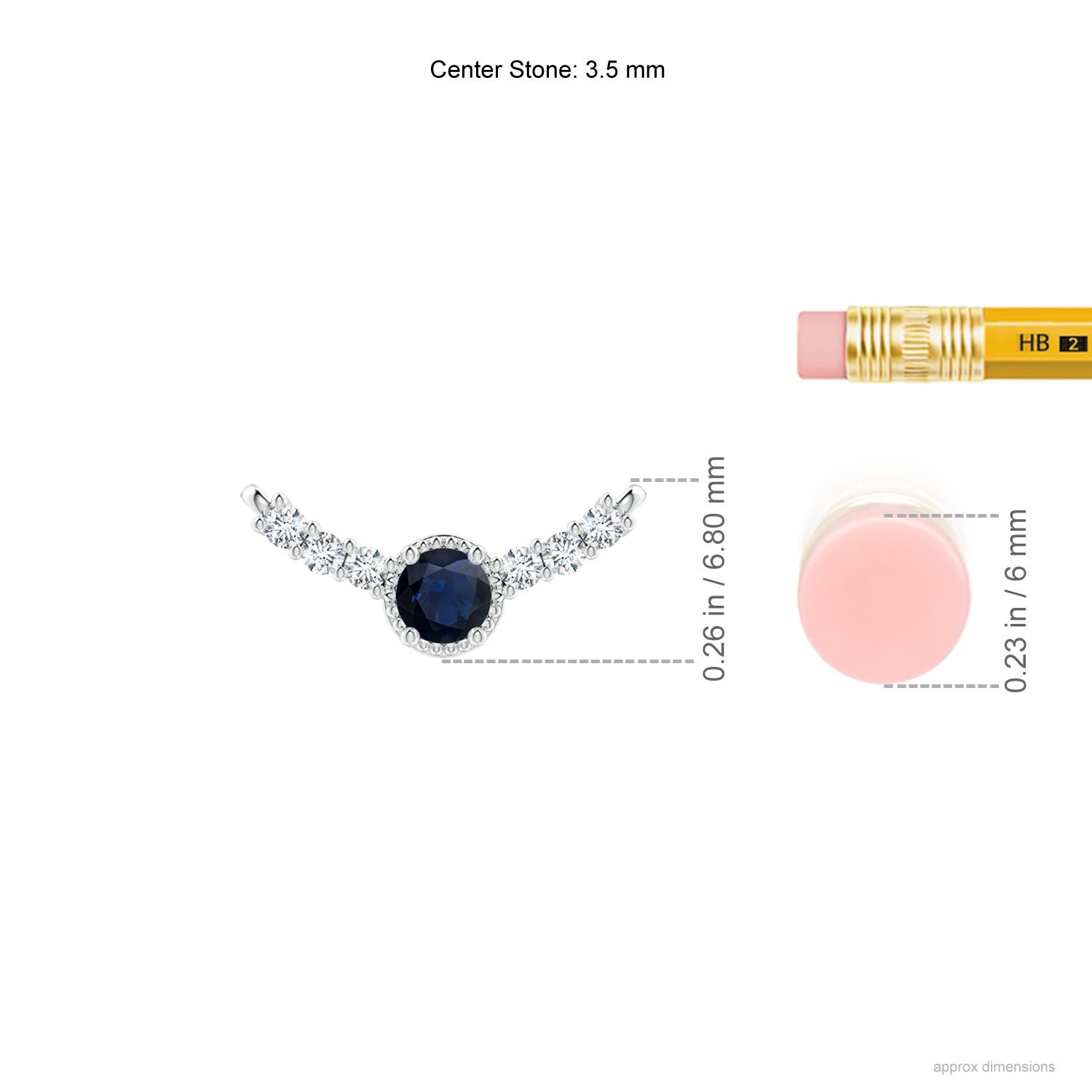 A - Blue Sapphire / 0.33 CT / 14 KT White Gold