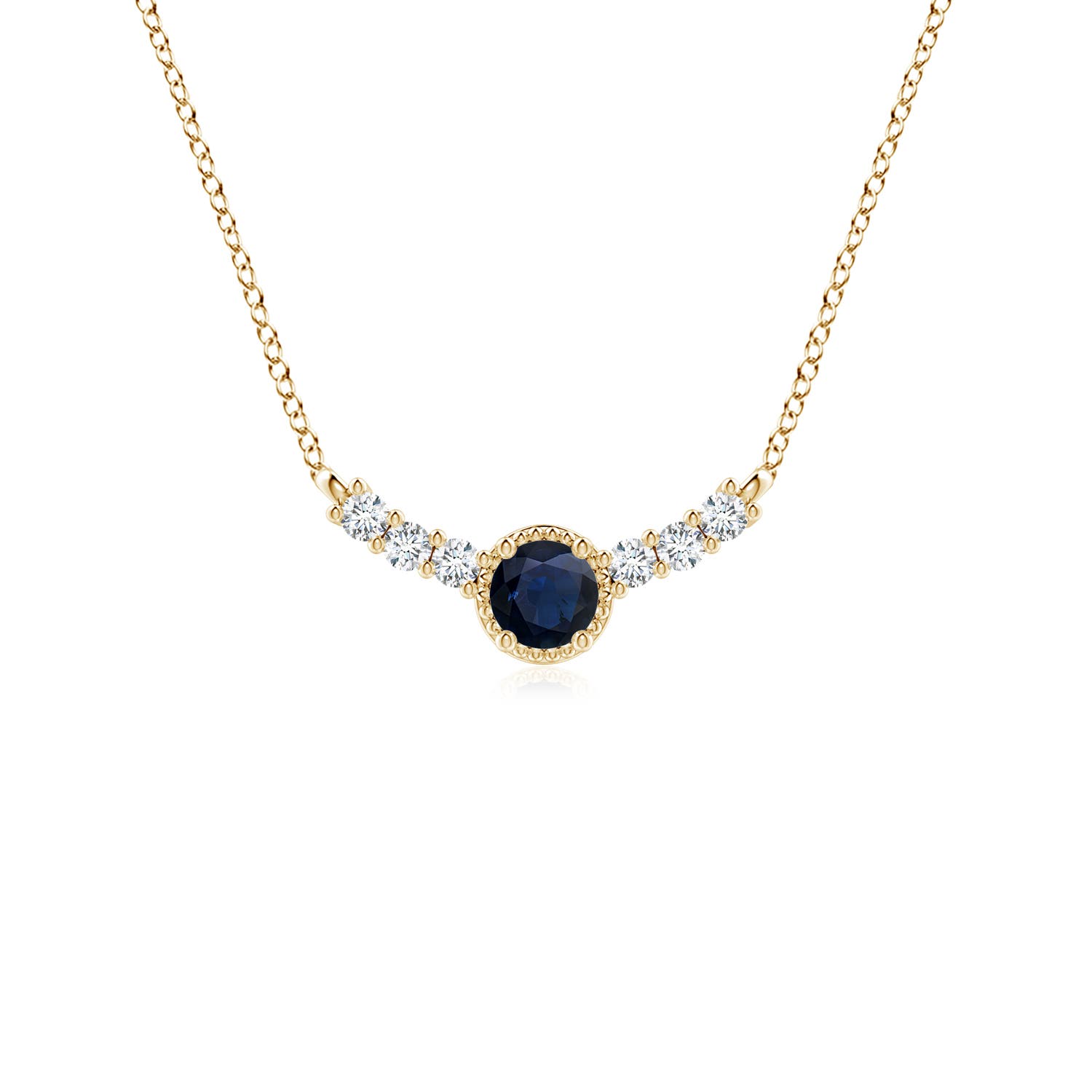 A - Blue Sapphire / 0.33 CT / 14 KT Yellow Gold