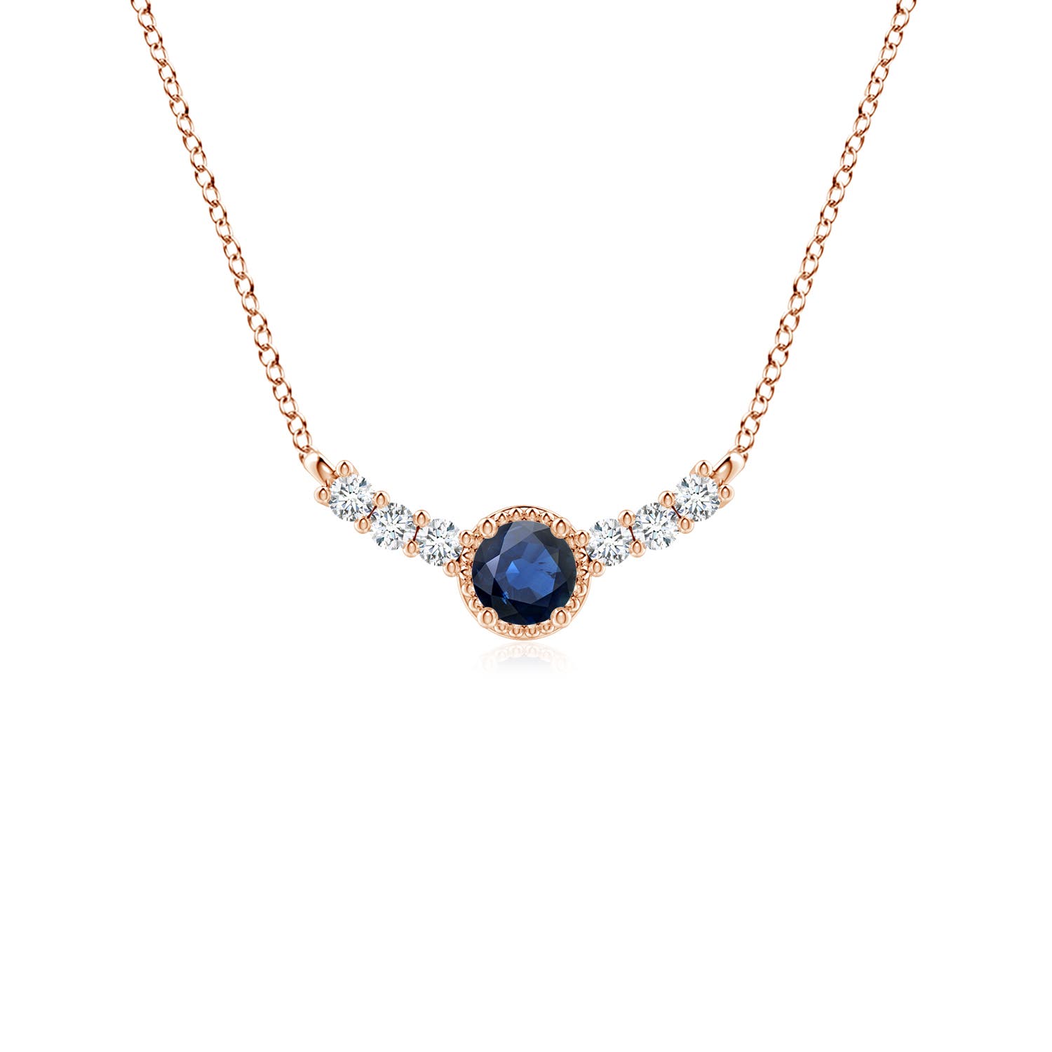 AA - Blue Sapphire / 0.33 CT / 14 KT Rose Gold