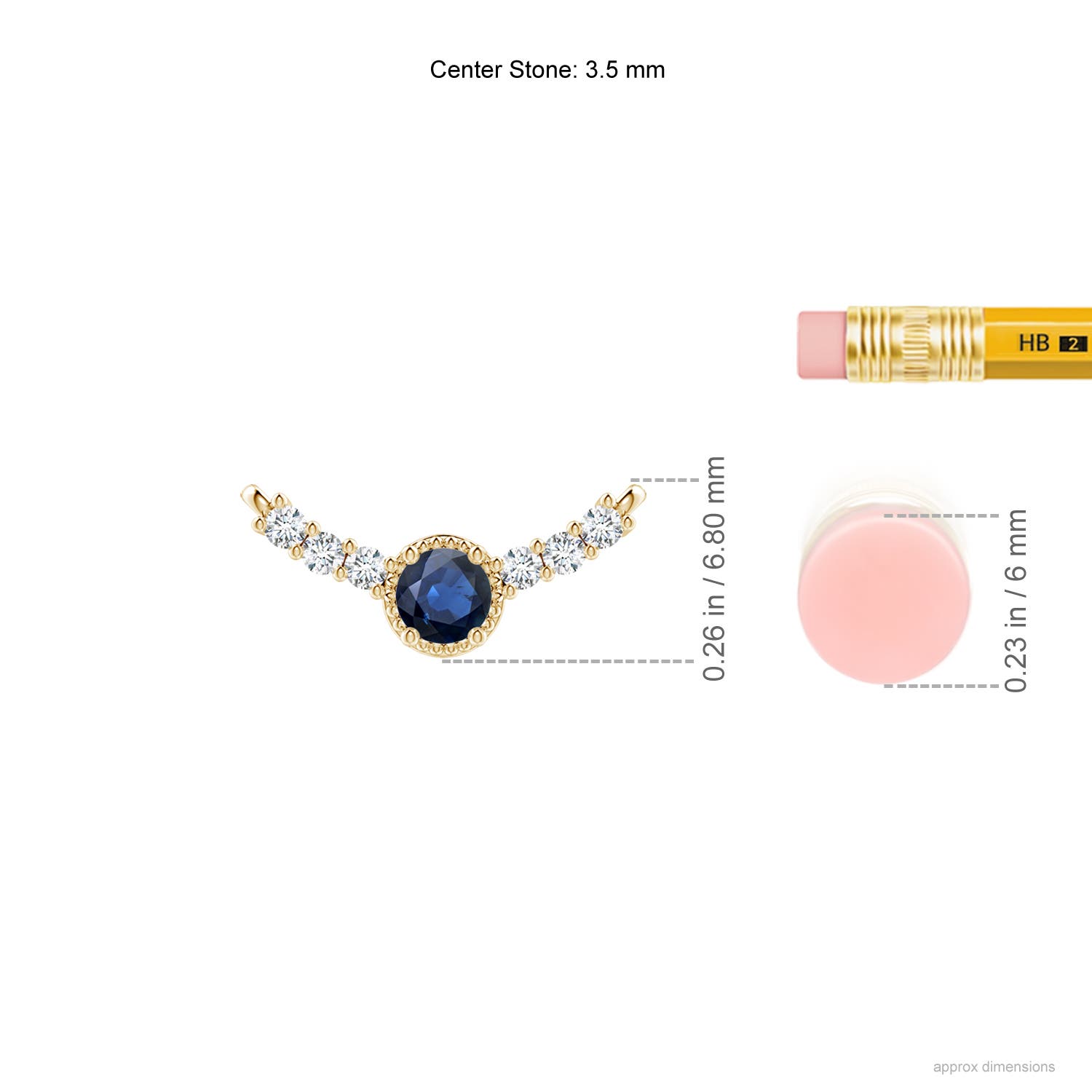 AA - Blue Sapphire / 0.33 CT / 14 KT Yellow Gold