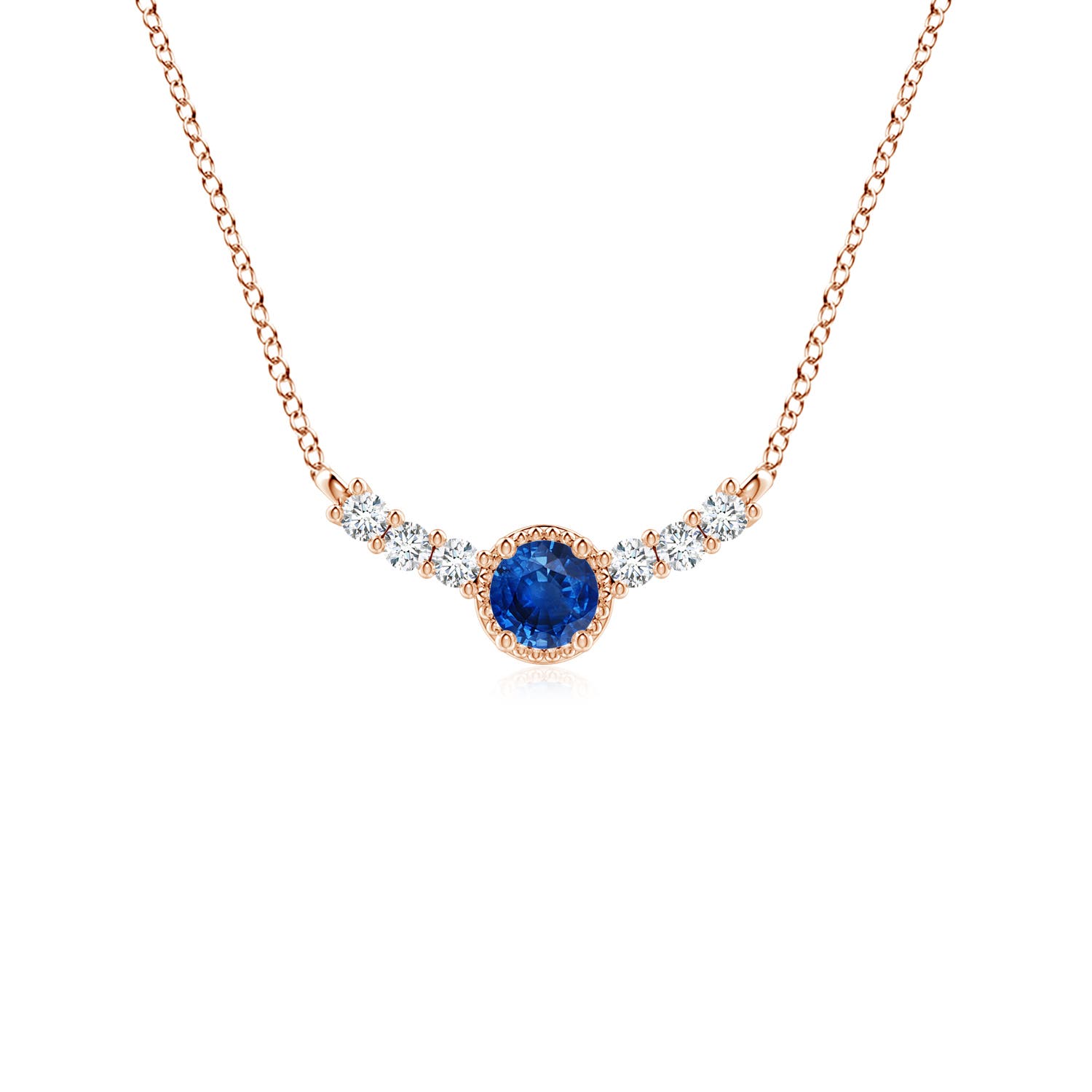 AAA - Blue Sapphire / 0.33 CT / 14 KT Rose Gold