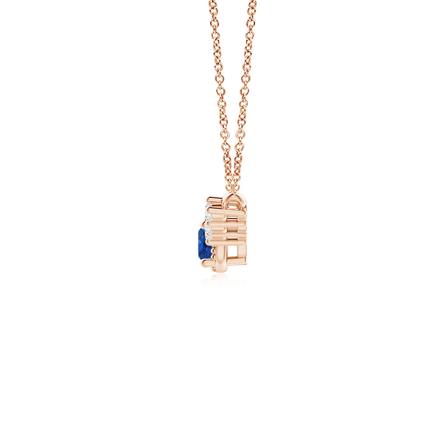 AAA - Blue Sapphire / 0.33 CT / 14 KT Rose Gold