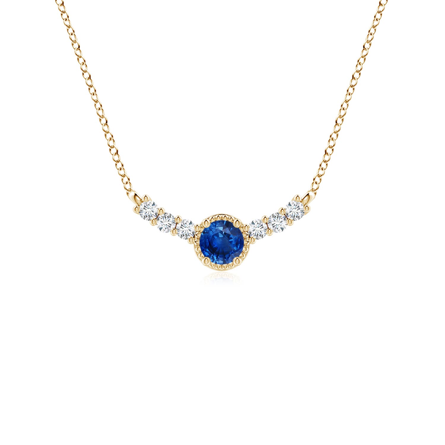 AAA - Blue Sapphire / 0.33 CT / 14 KT Yellow Gold