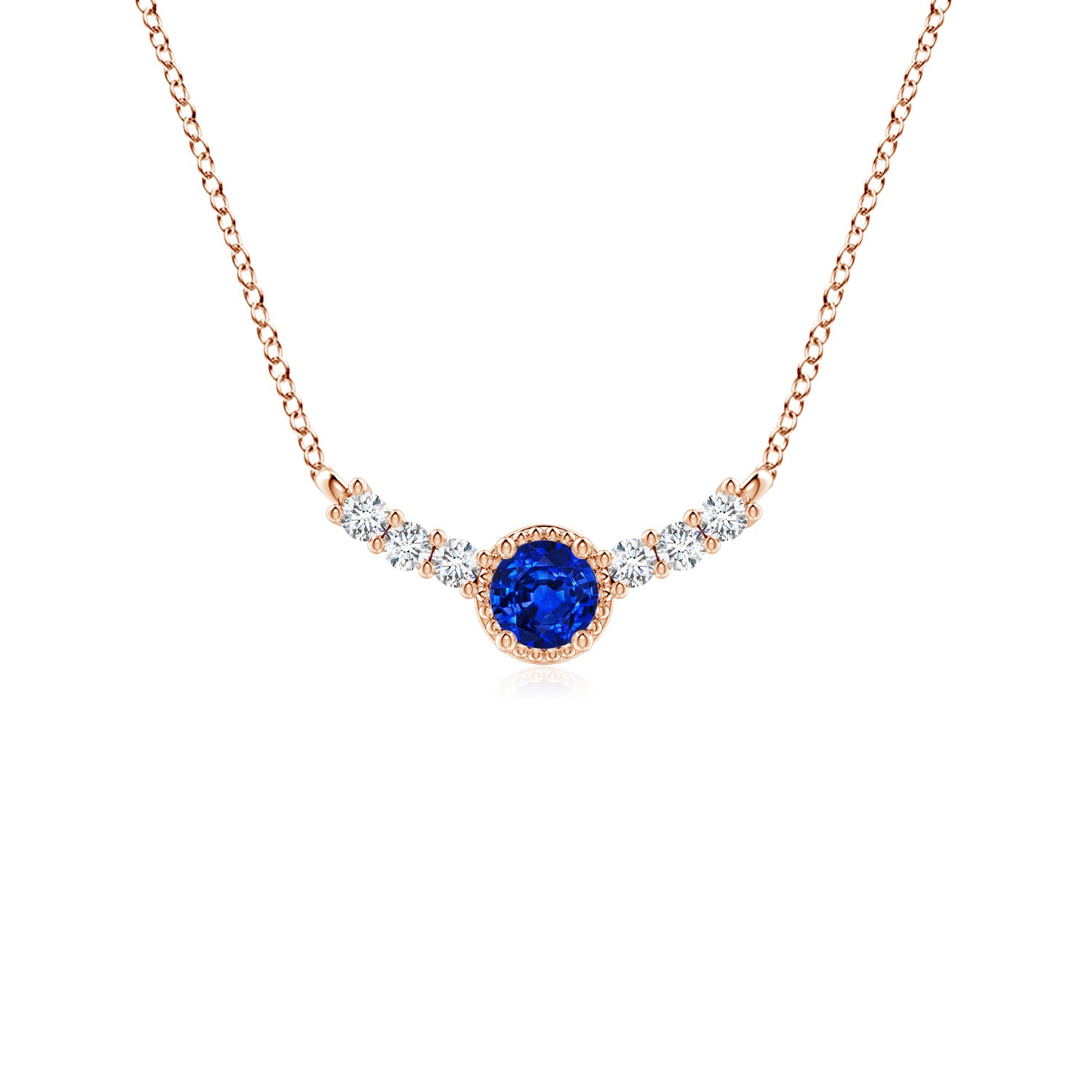 AAAA - Blue Sapphire / 0.33 CT / 14 KT Rose Gold