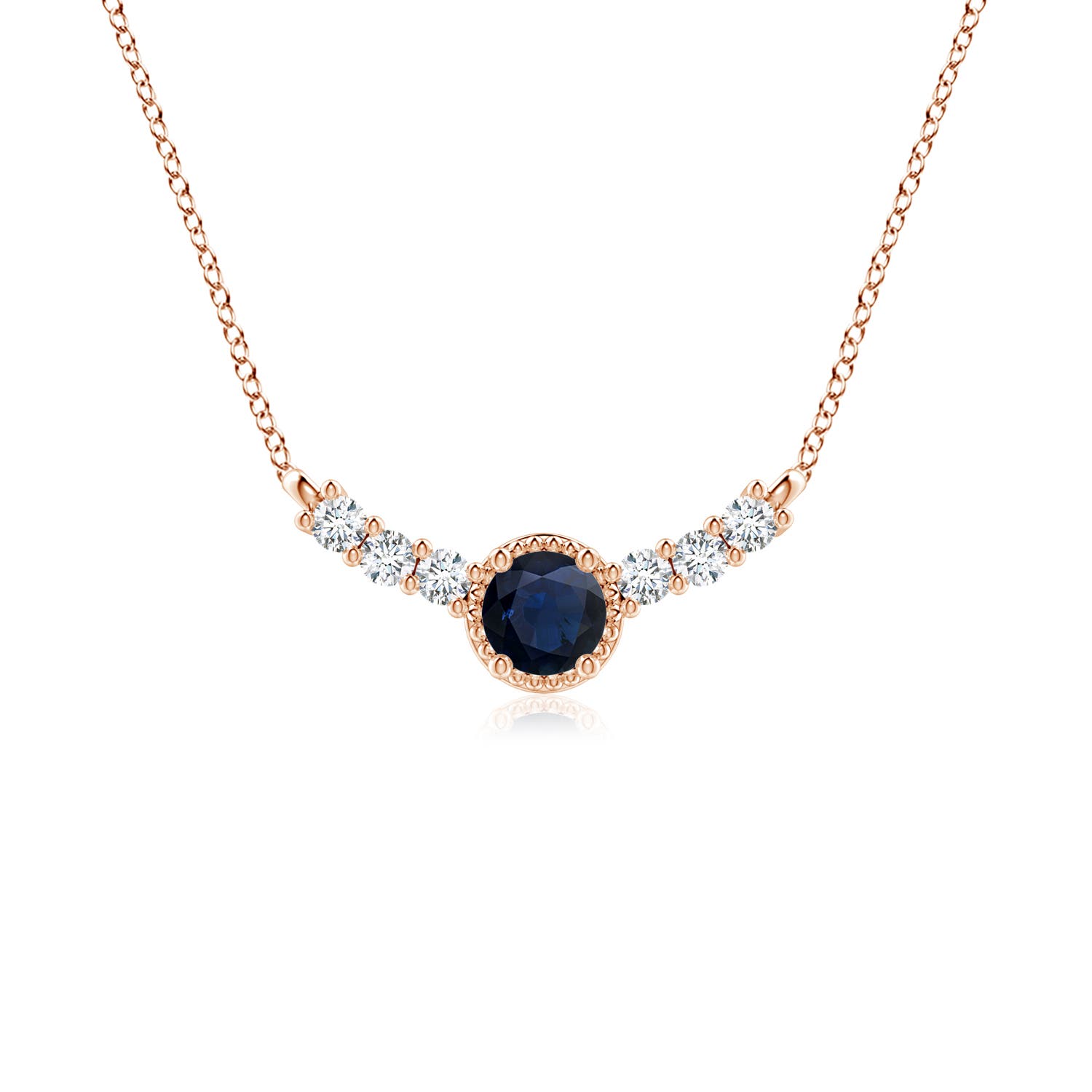 A - Blue Sapphire / 0.48 CT / 14 KT Rose Gold