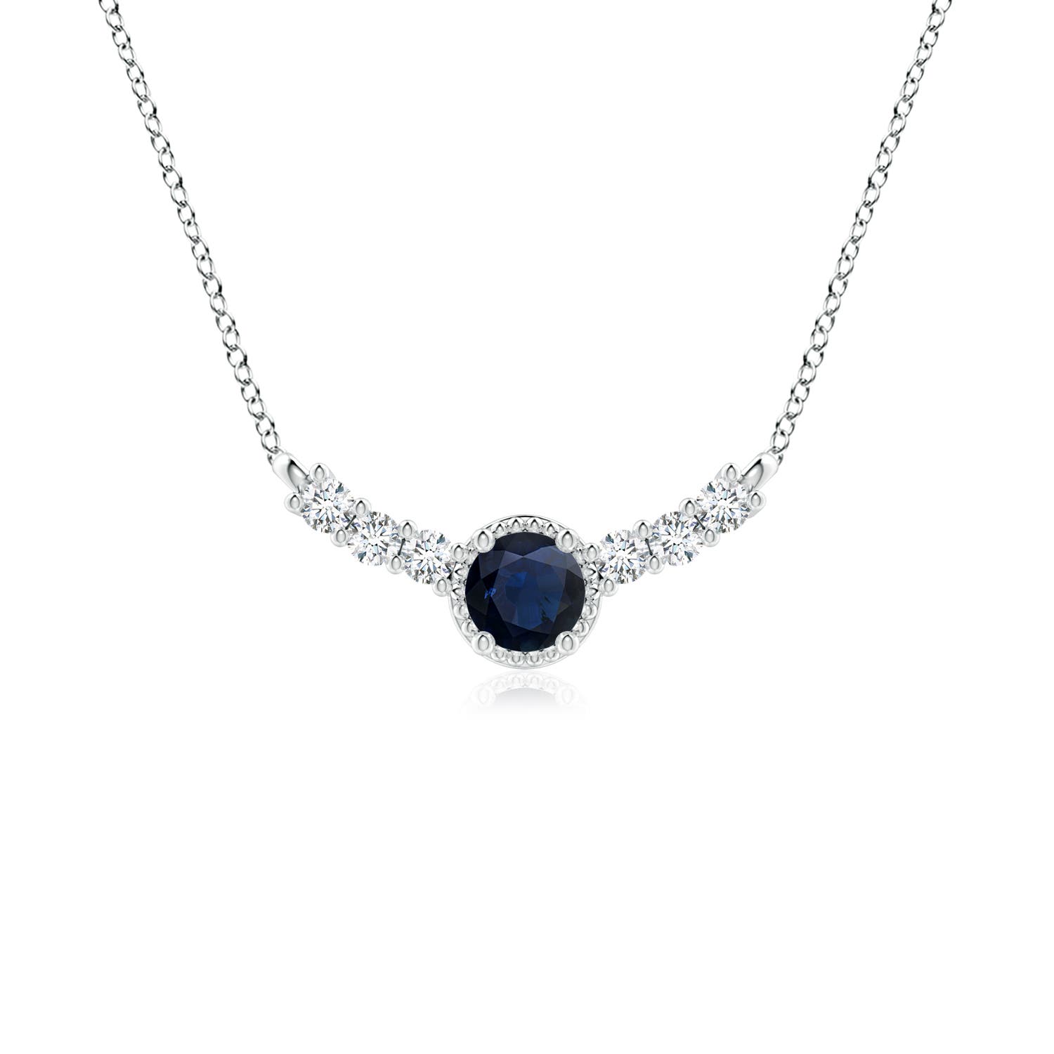 A - Blue Sapphire / 0.48 CT / 14 KT White Gold