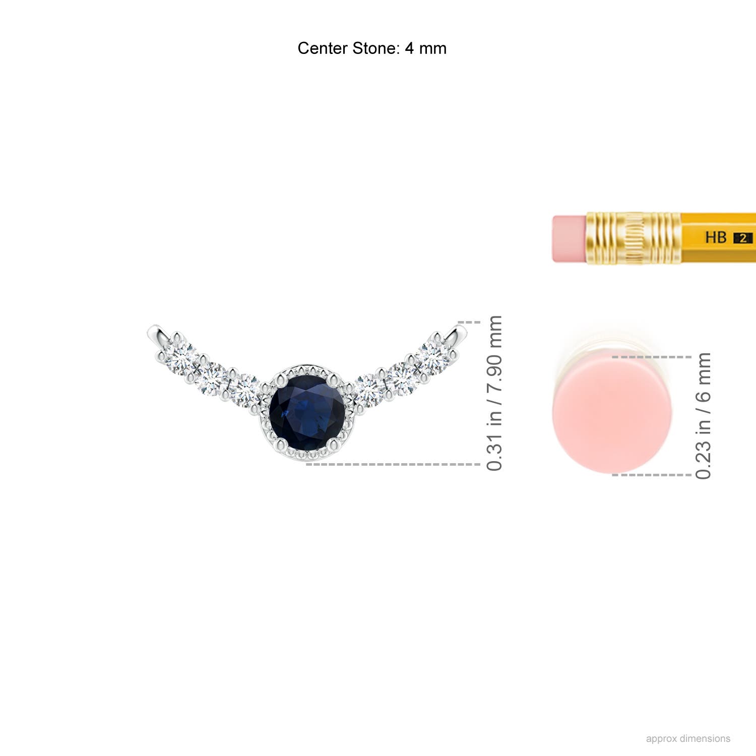 A - Blue Sapphire / 0.48 CT / 14 KT White Gold