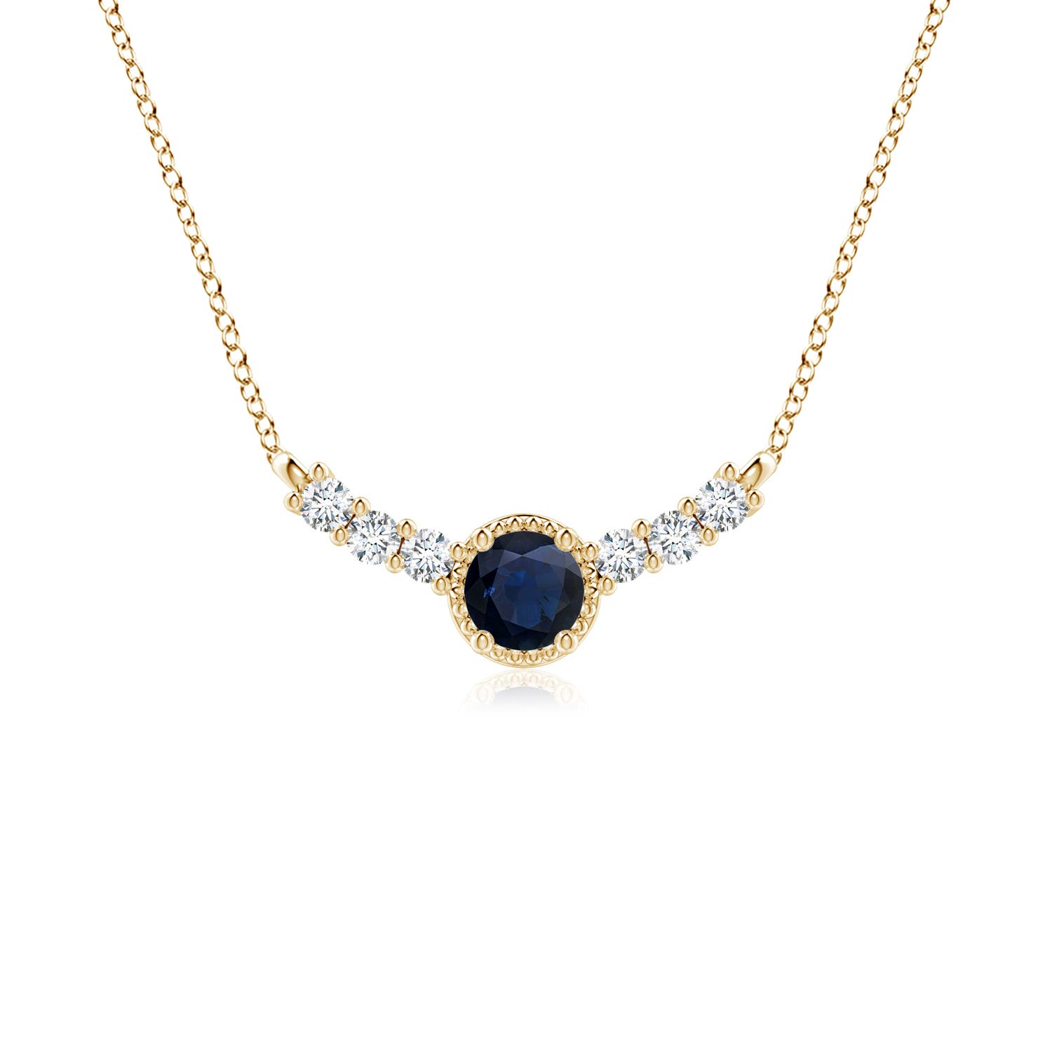 A - Blue Sapphire / 0.48 CT / 14 KT Yellow Gold