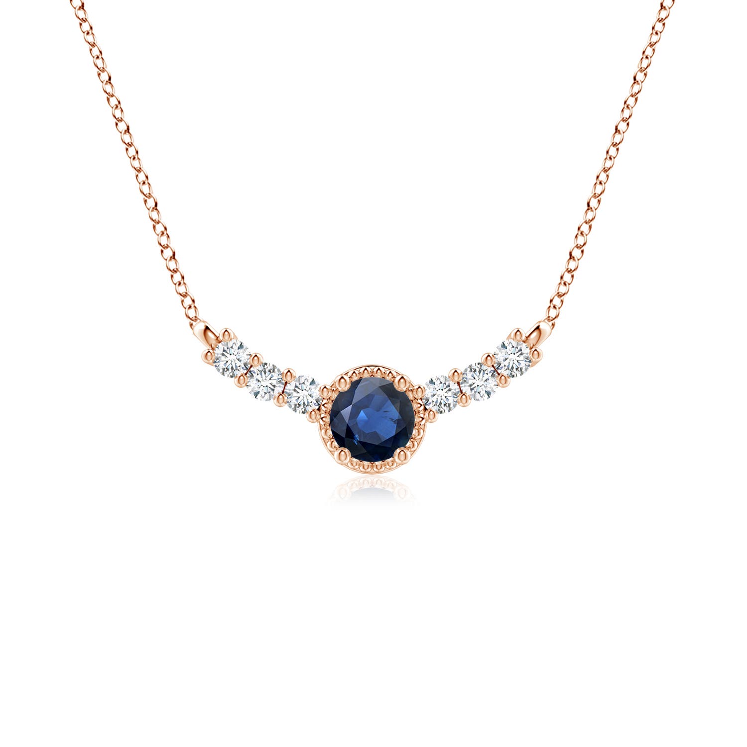 AA - Blue Sapphire / 0.48 CT / 14 KT Rose Gold