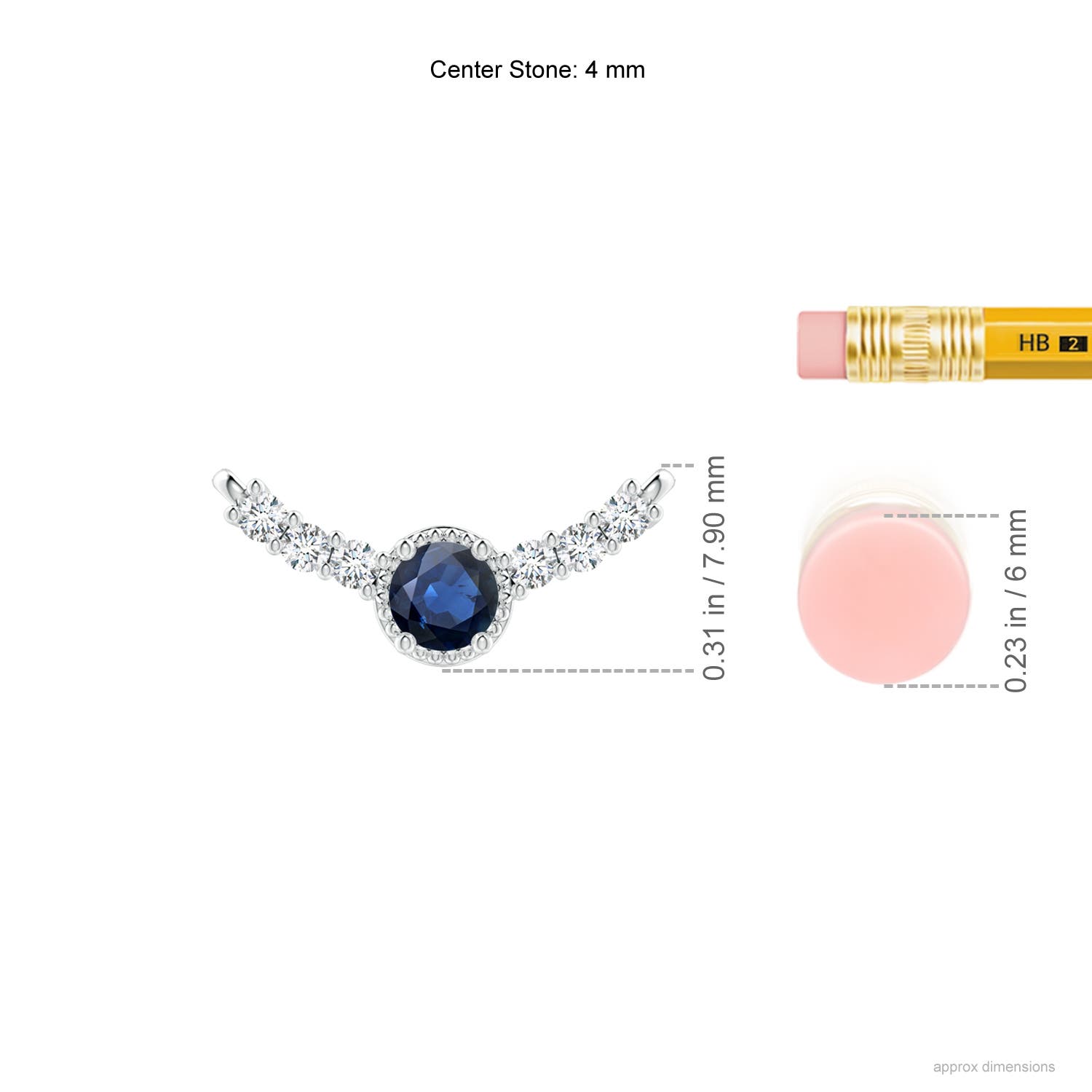 AA - Blue Sapphire / 0.48 CT / 14 KT White Gold