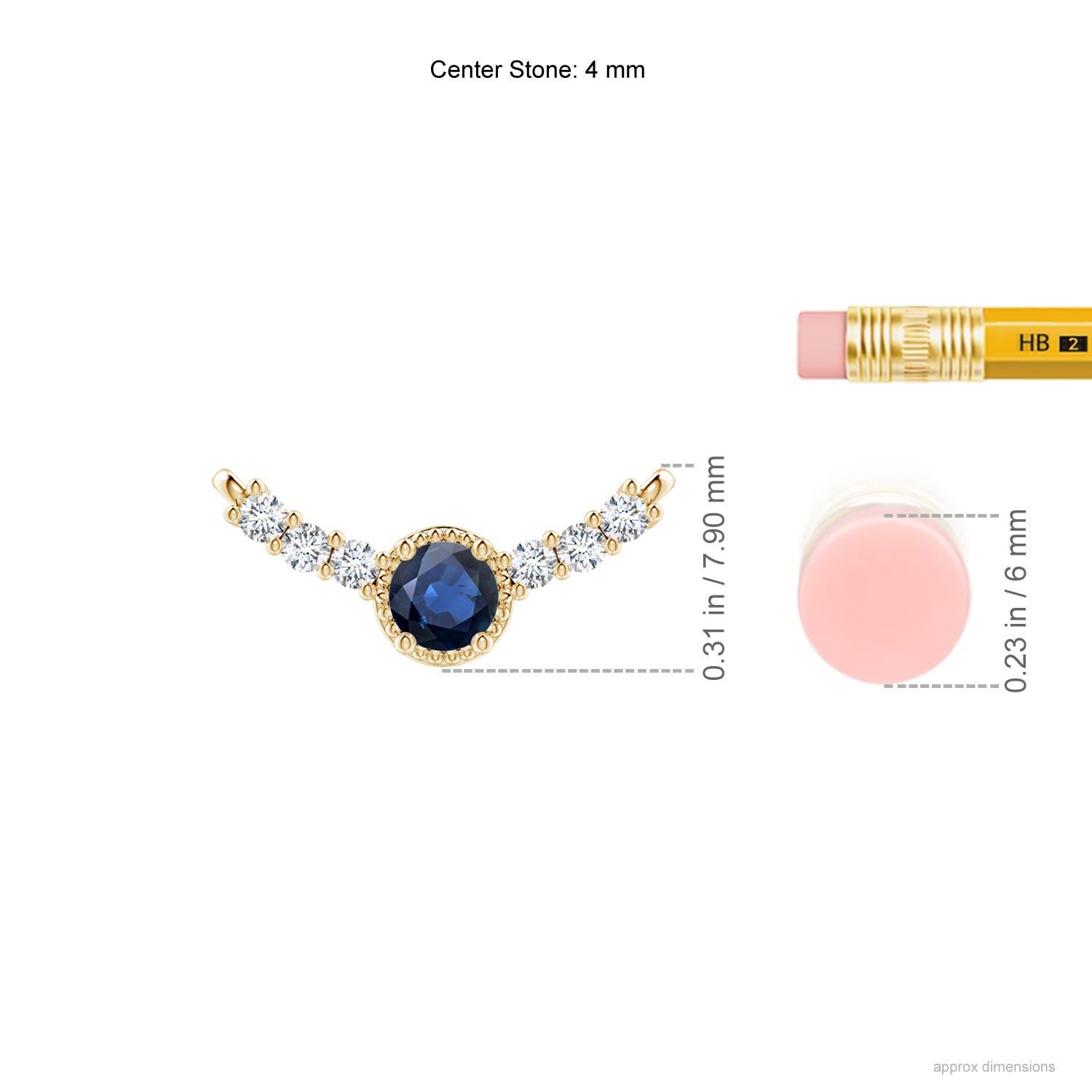 AA - Blue Sapphire / 0.48 CT / 14 KT Yellow Gold