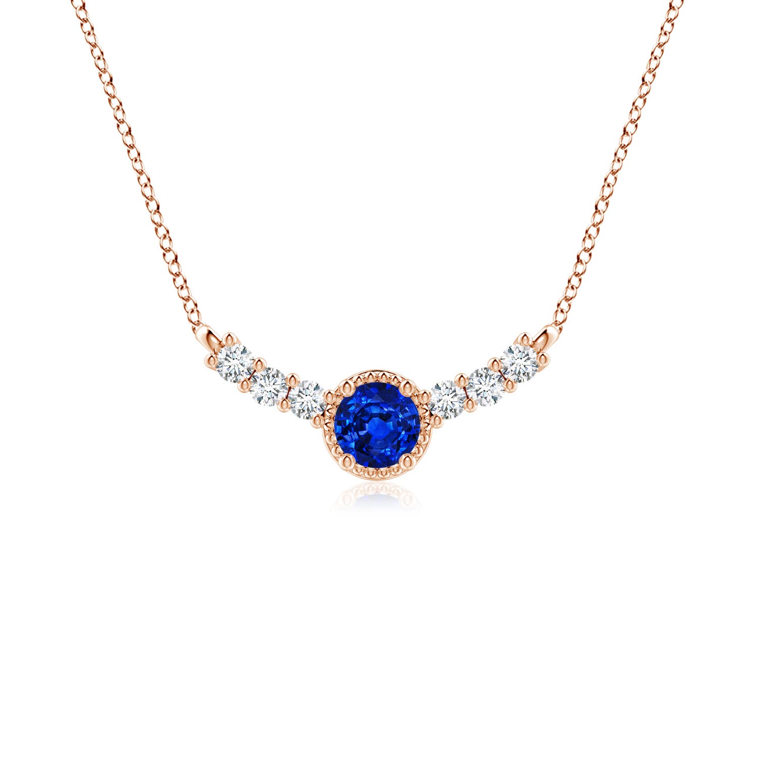 AAAA - Blue Sapphire / 0.48 CT / 14 KT Rose Gold