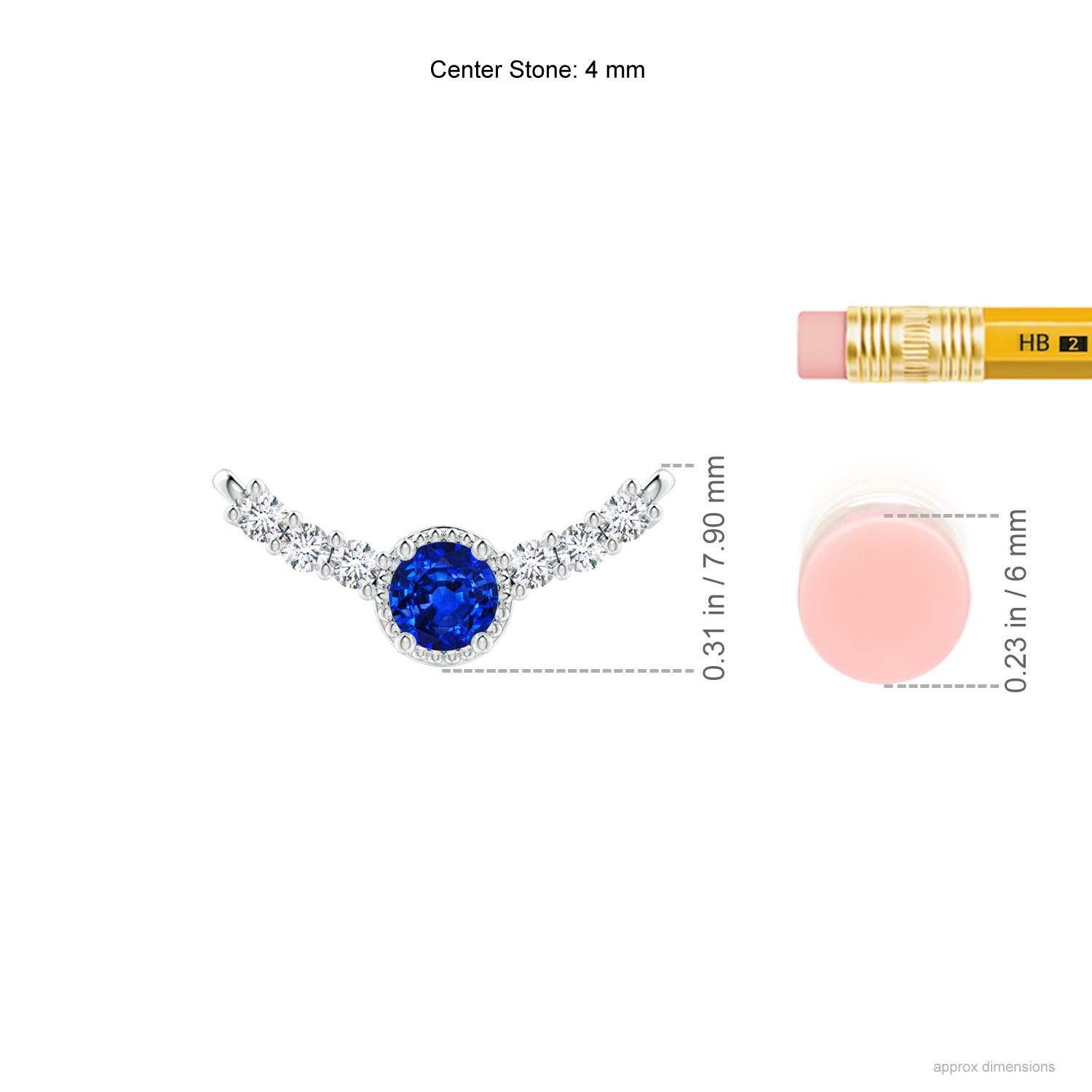 AAAA - Blue Sapphire / 0.48 CT / 14 KT White Gold