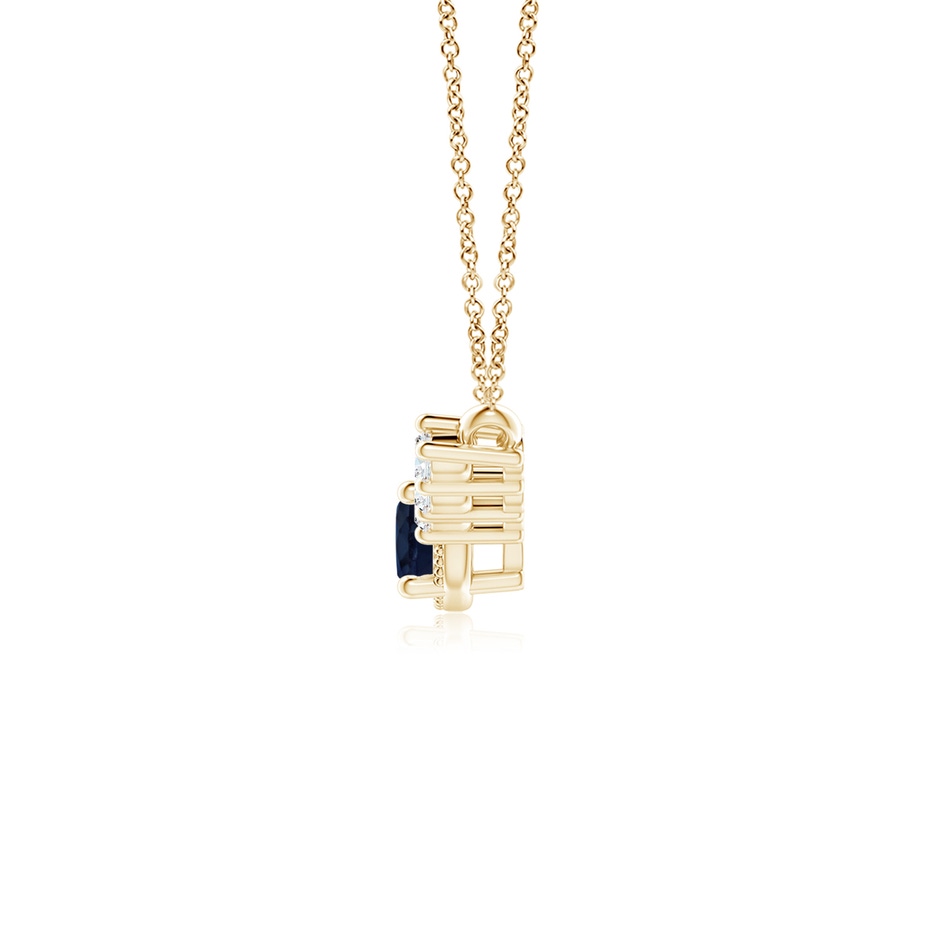 6mm A Vintage Inspired Sapphire and Diamond Curved Bar Pendant in Yellow Gold side 199