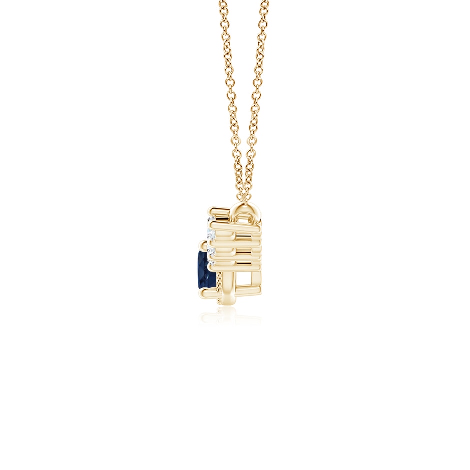 6mm AA Vintage Inspired Sapphire and Diamond Curved Bar Pendant in Yellow Gold side 199