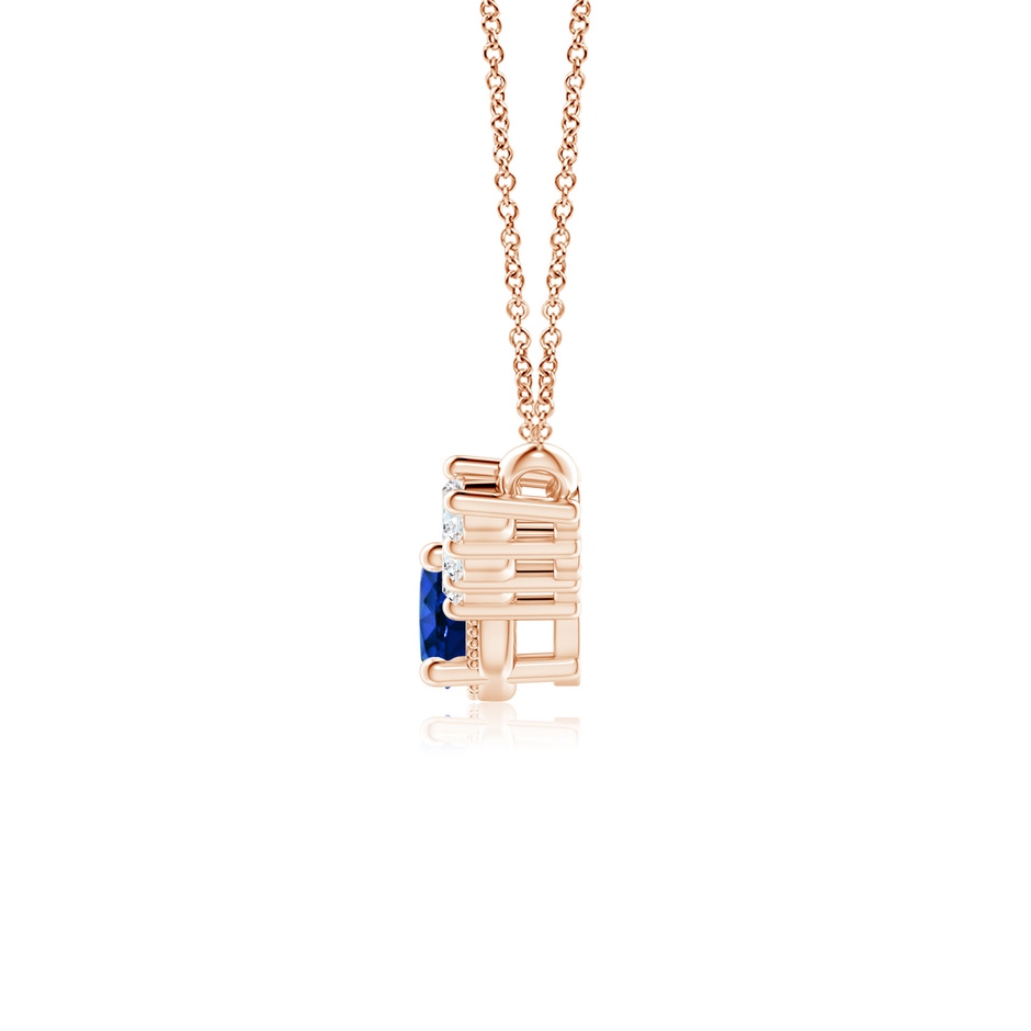 8mm Lab-Grown Vintage Inspired Sapphire and Diamond Curved Bar Pendant in 18K Rose Gold side 199