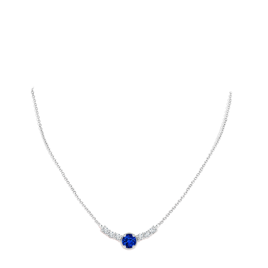 8mm AAAA Vintage Inspired Sapphire and Diamond Curved Bar Pendant in P950 Platinum pen