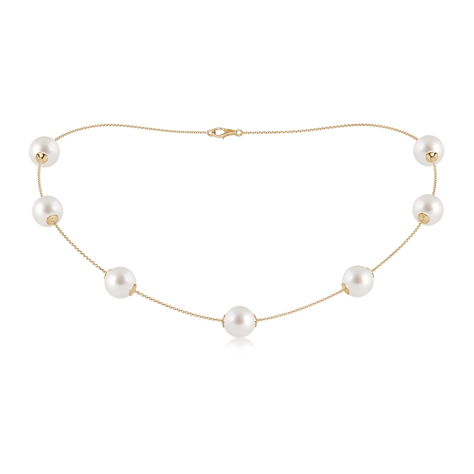 10-10.5mm AAA 16" South Sea Pearl Station Necklace in Yellow Gold 