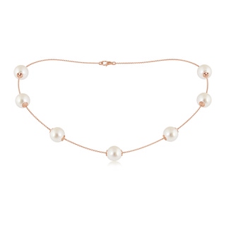10-10.5mm AAAA 16" South Sea Pearl Station Necklace in Rose Gold