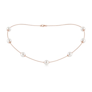8-8.5mm AAA 16" South Sea Pearl Station Necklace in Rose Gold