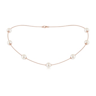 8-8.5mm AAAA 16" South Sea Pearl Station Necklace in Rose Gold