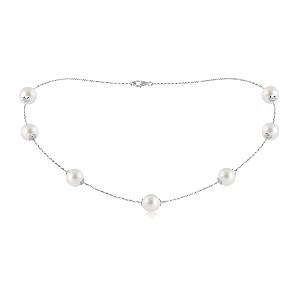 9-9.5mm AAA 16" South Sea Pearl Station Necklace in White Gold