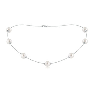 9-9.5mm AAA 16" South Sea Pearl Station Necklace in White Gold