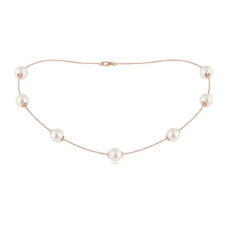 9-9.5mm AAAA 16" South Sea Pearl Station Necklace in Rose Gold