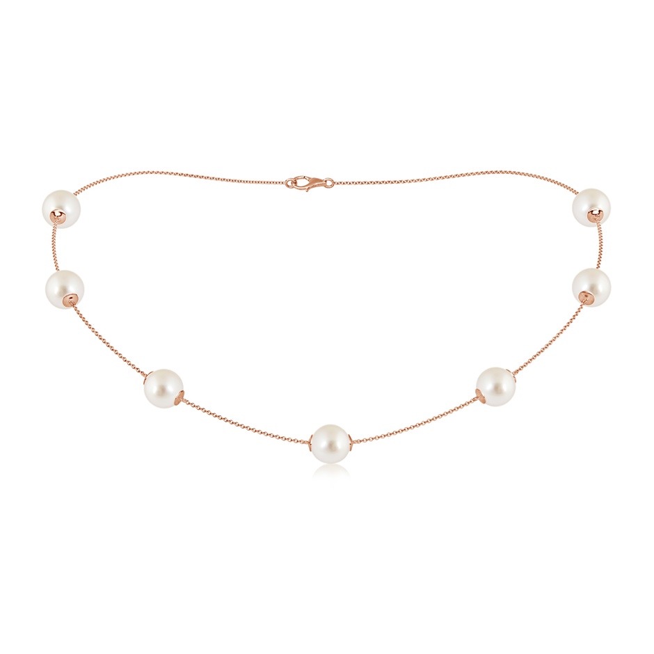 9-9.5mm AAAA 16" South Sea Pearl Station Necklace in Rose Gold 