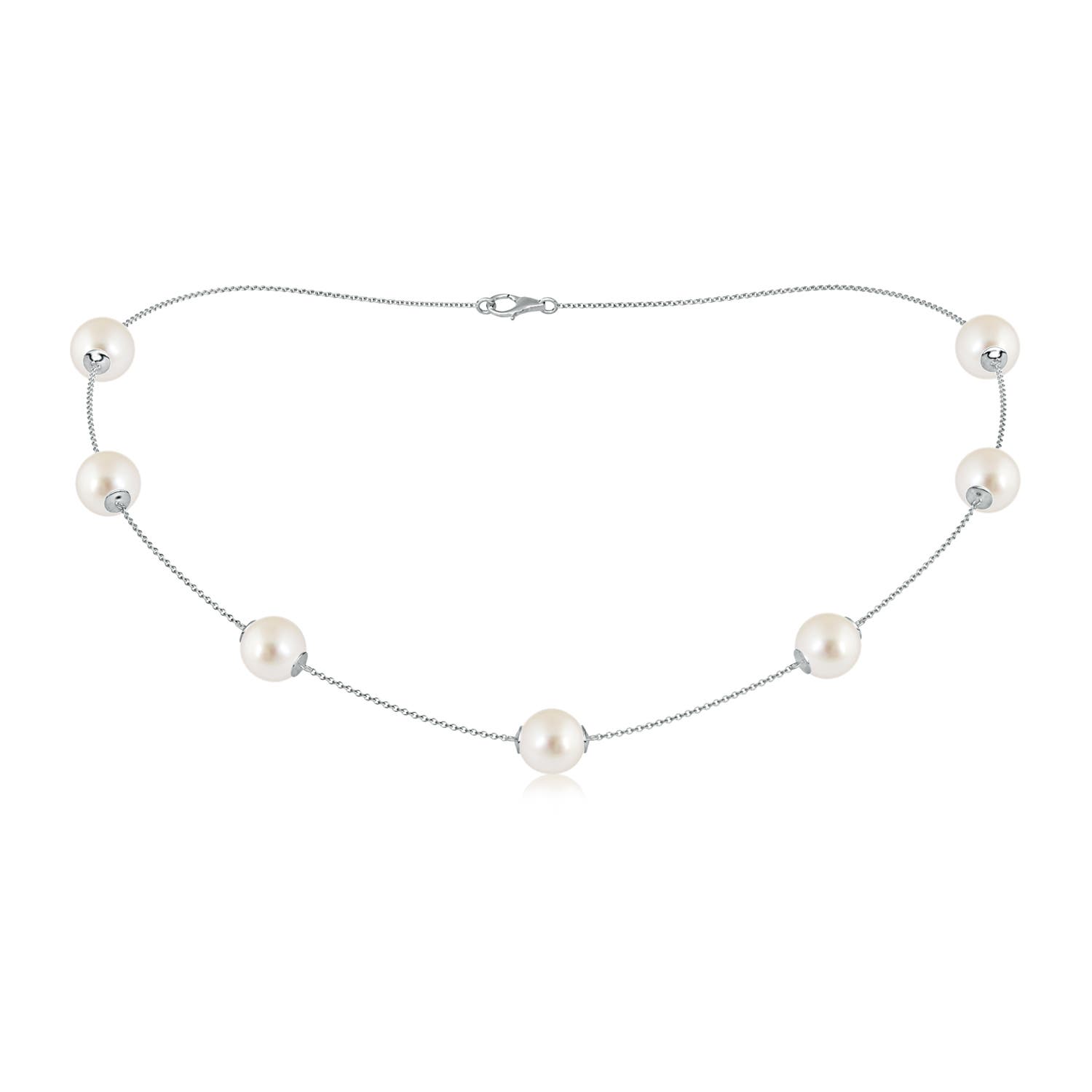 9-9.5mm AAAA 16" South Sea Pearl Station Necklace in White Gold