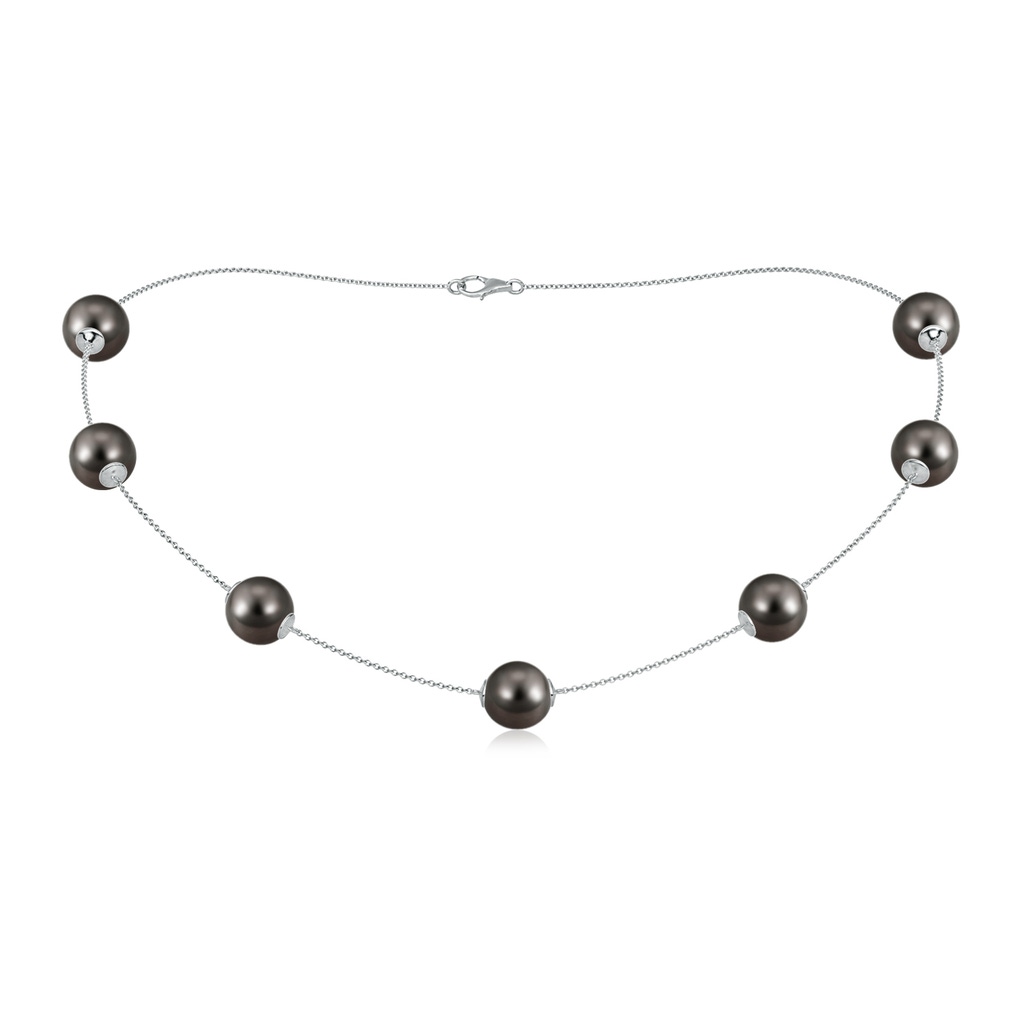 10-10.5mm AAA 16" Tahitian Pearl Station Necklace in White Gold