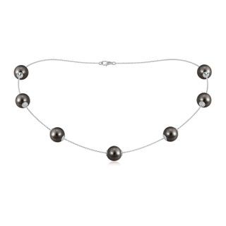 10-10.5mm AAA 16" Tahitian Pearl Station Necklace in White Gold