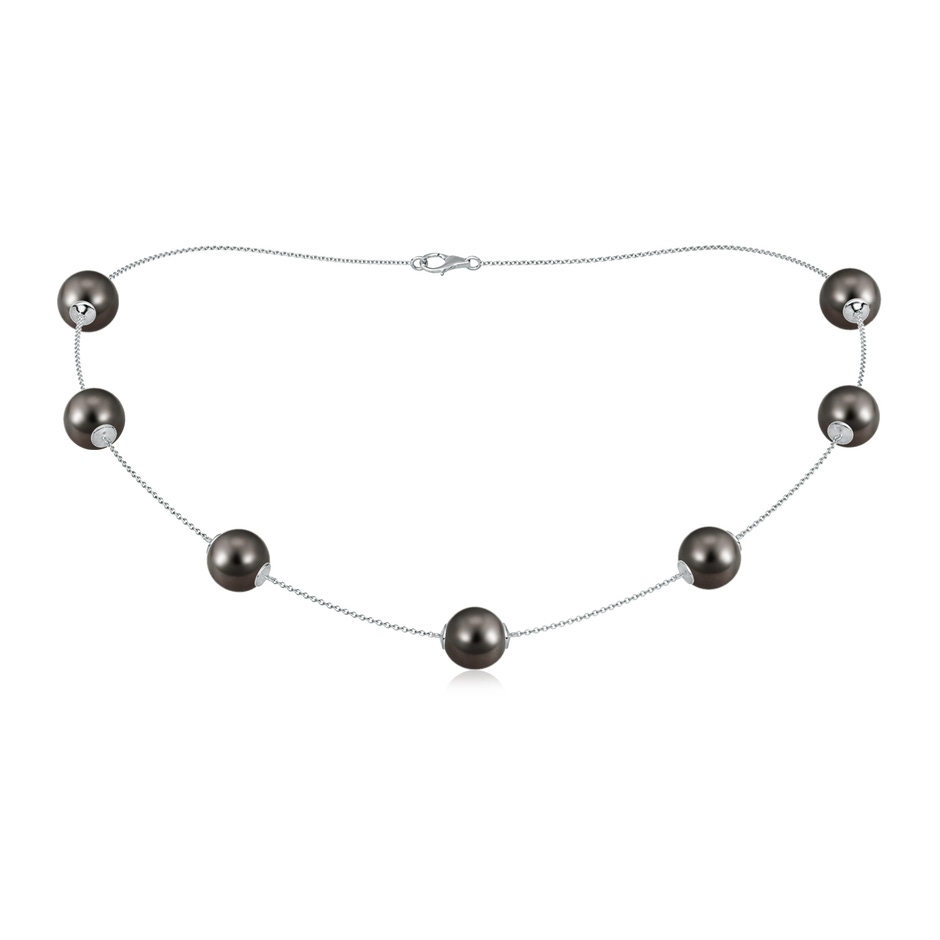 10-10.5mm AAA 16" Tahitian Pearl Station Necklace in White Gold 