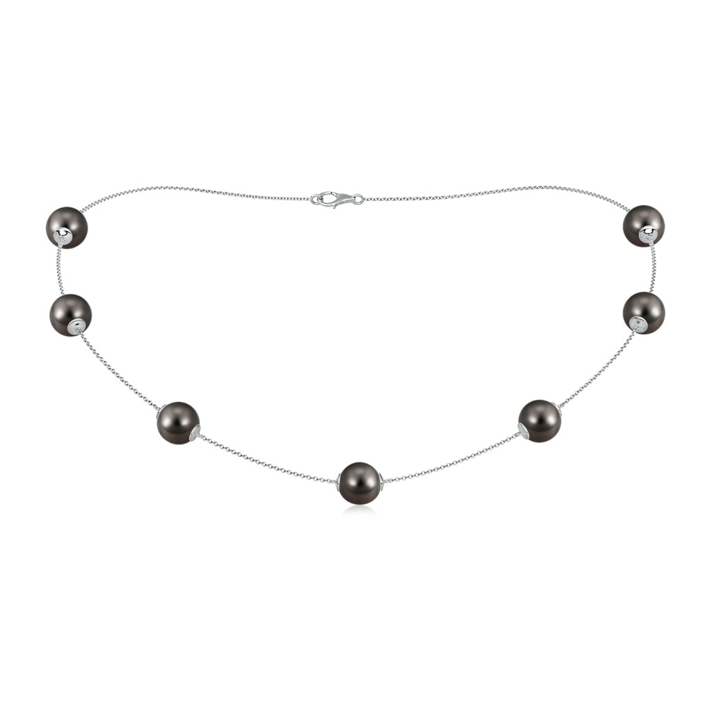 9-9.5mm AAA 16" Tahitian Pearl Station Necklace in White Gold