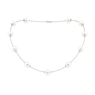 10-10.5mm AAA 18" Freshwater Pearl Dewdrop Necklace in White Gold