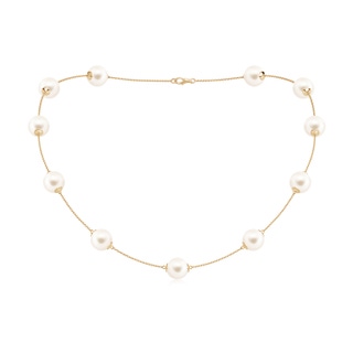 10-10.5mm AAA 18" Freshwater Pearl Dewdrop Necklace in Yellow Gold