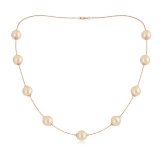 10-10.5mm AA 20" Golden South Sea Pearl Station Necklace in Rose Gold