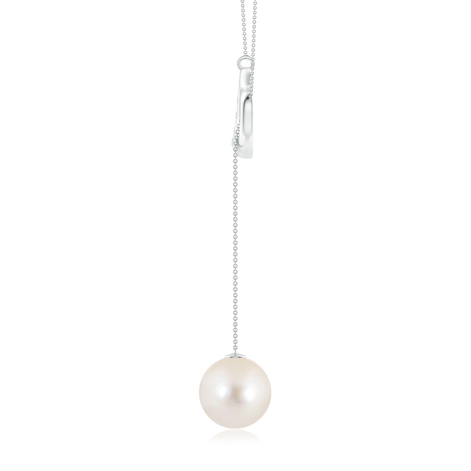 10mm AAAA Freshwater Pearl Lariat-Style Heart Necklace in P950 Platinum side 1