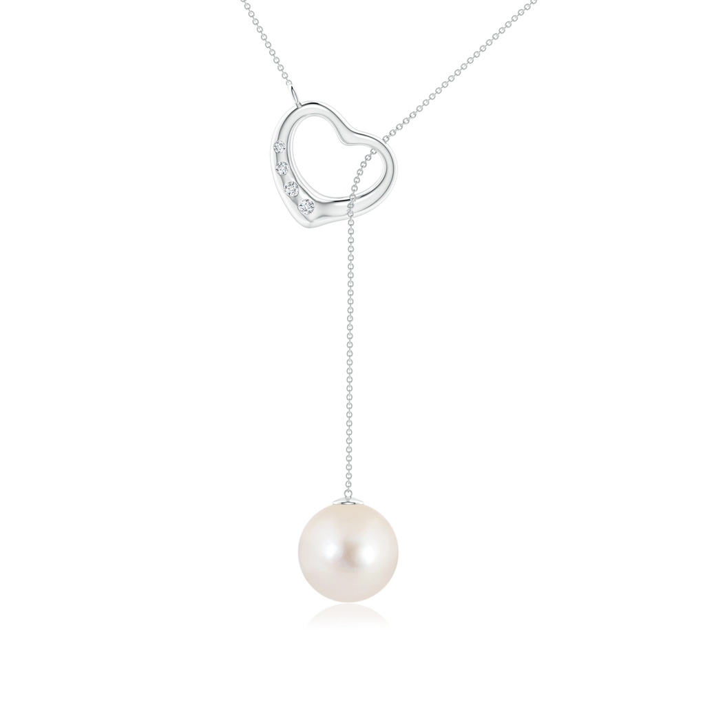 9mm AAAA Freshwater Pearl Lariat-Style Heart Necklace in P950 Platinum