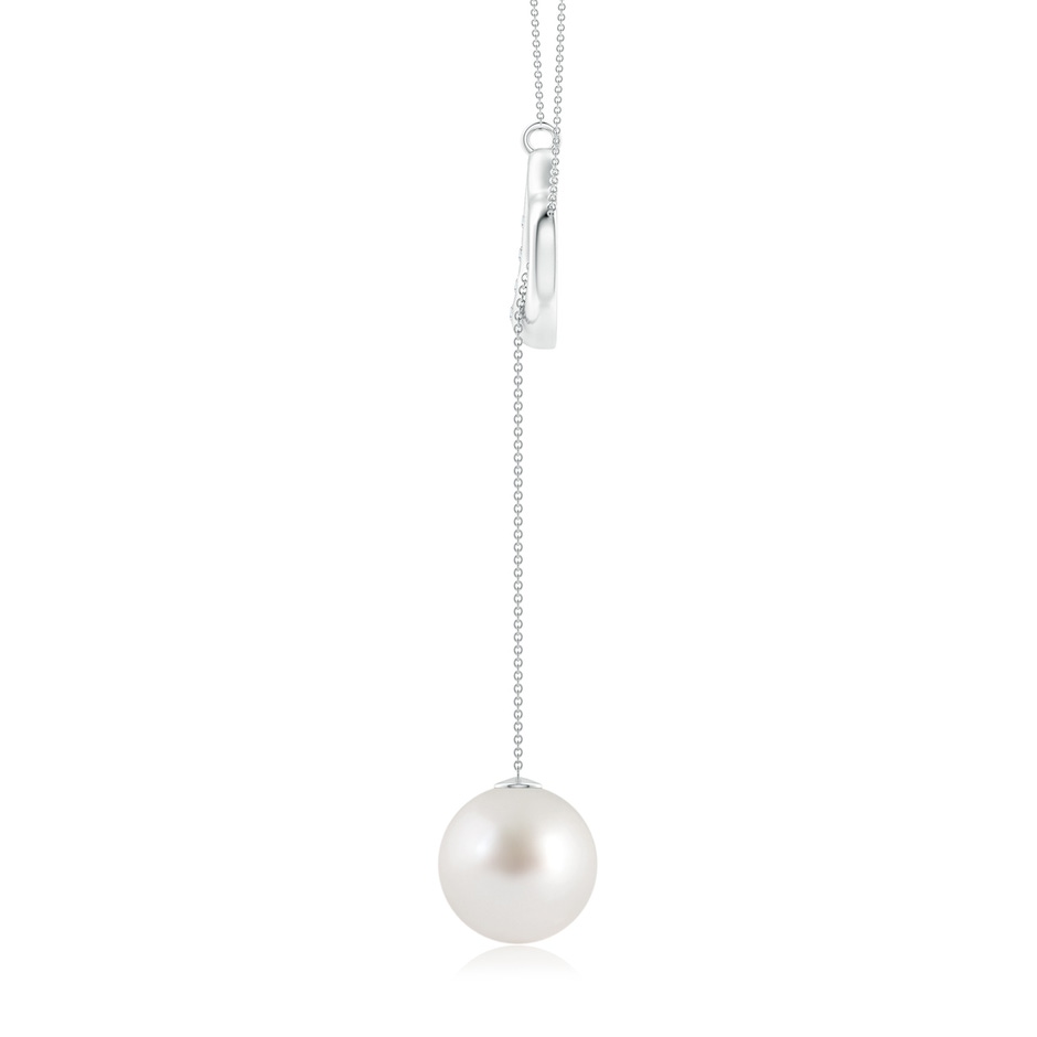 10mm AAA South Sea Pearl Lariat-Style Heart Necklace in P950 Platinum side 1