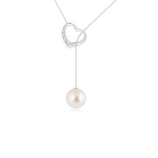 8mm AAAA South Sea Pearl Lariat-Style Heart Necklace in P950 Platinum