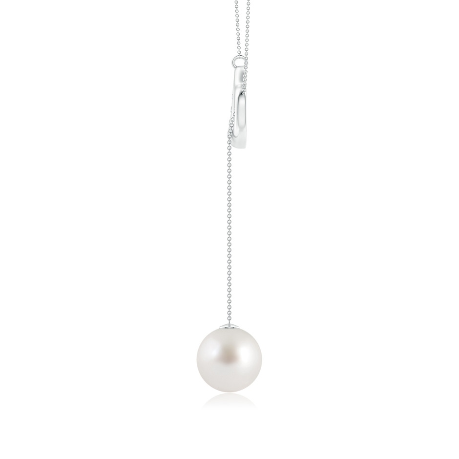 9mm AAA South Sea Pearl Lariat-Style Heart Necklace in White Gold side 1