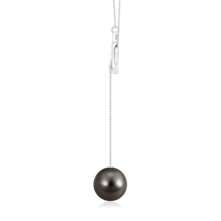 10mm AAA Tahitian Pearl Lariat-Style Heart Necklace in White Gold side 1