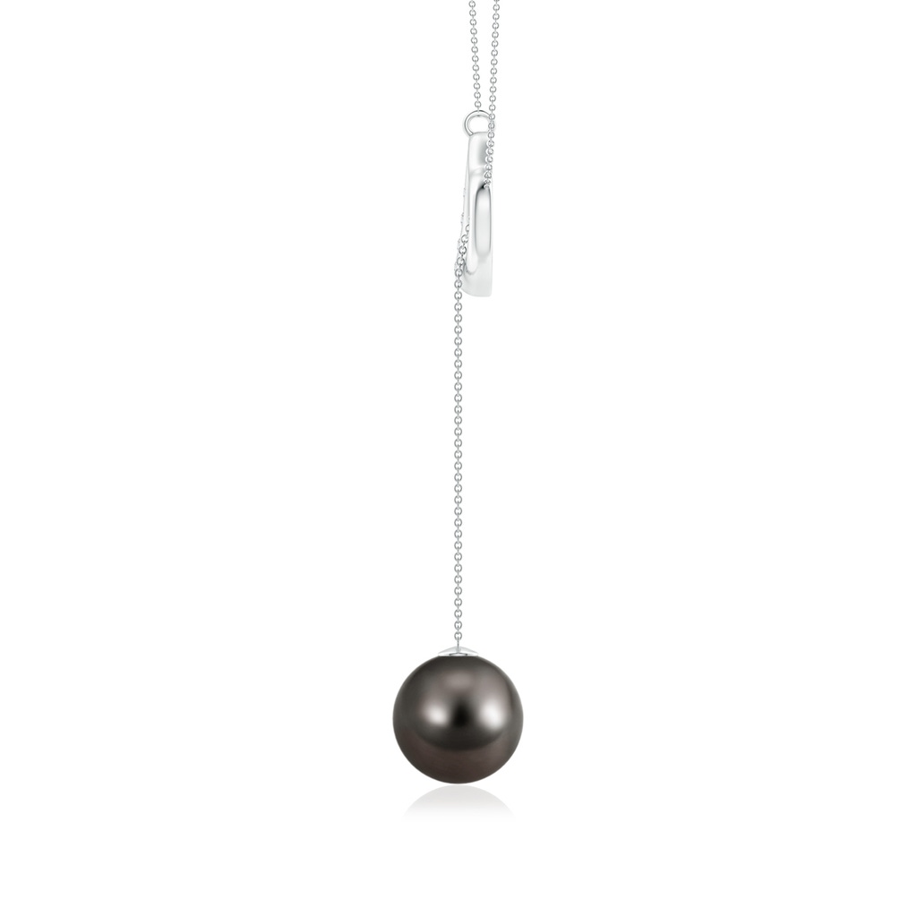 9mm AAA Tahitian Pearl Lariat-Style Heart Necklace in White Gold - side 199