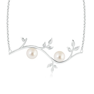 8mm AAAA South Sea Pearl Olive Branch Pendant in P950 Platinum