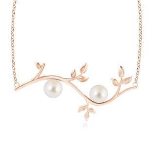 8mm AAAA South Sea Pearl Olive Branch Pendant in Rose Gold