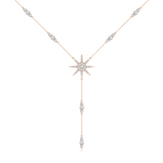 2.2mm GVS2 Diamond Starburst Lariat Style Necklace in Rose Gold