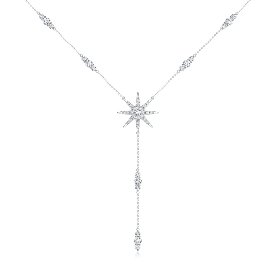 2.2mm GVS2 Diamond Starburst Lariat Style Necklace in White Gold 